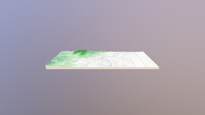 Historic Corvallis Oregon area map 3D Model