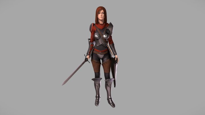 Warrior Girl Sara - Armor 3D Model