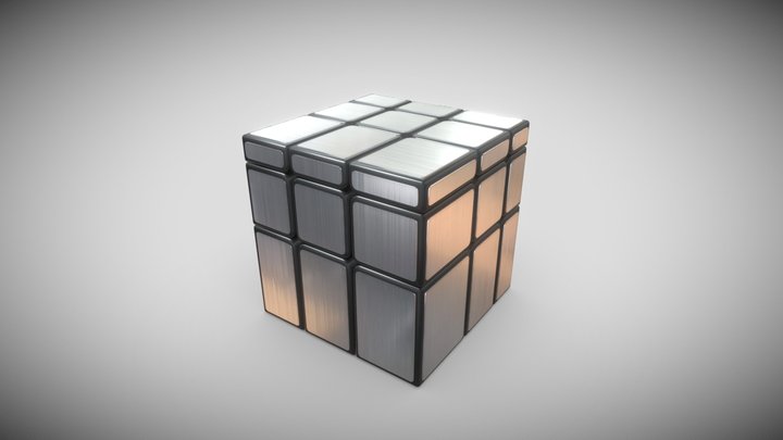 Standard Mirror Rubik's Cube (Silver) 3D Model
