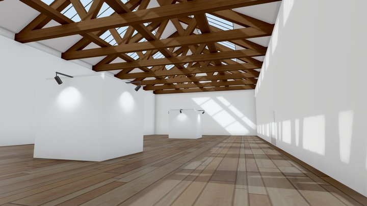 VR Wooden Gallery for Product Showcase 2021 3D Model
