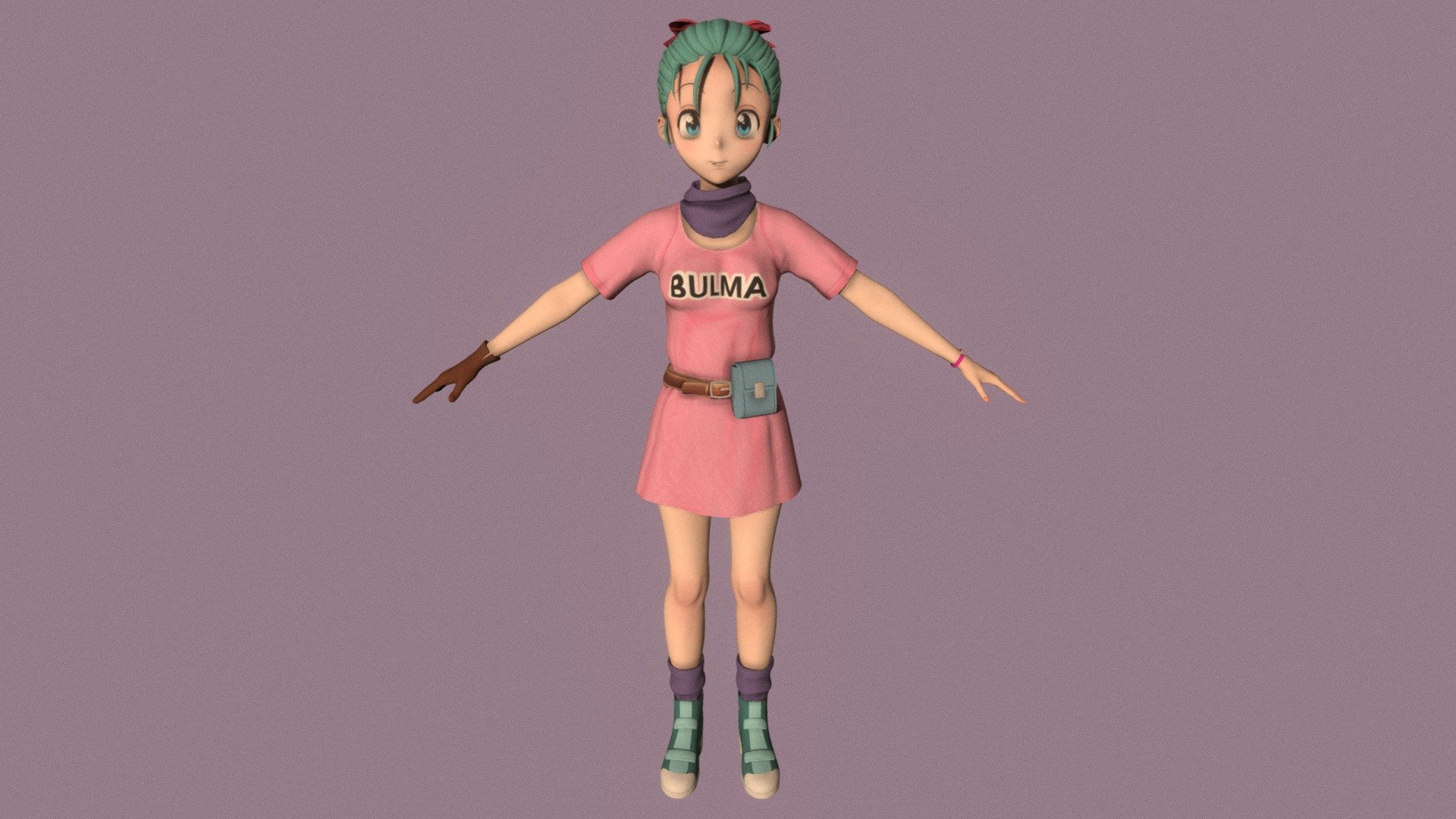 T Pose Rigged Model Of Bulma Buy Royalty Free 3d Model By 3d Anime