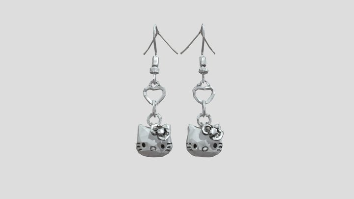 Kitty Heart Charm Earrings