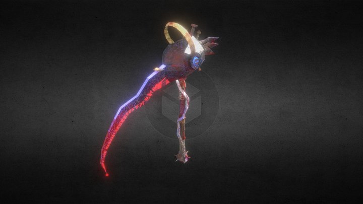Raven Stylised Scythe 3D Model