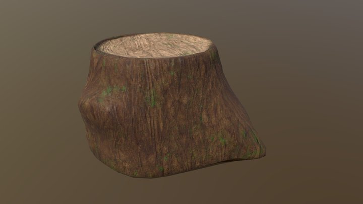 Tree Stump Low Poly 3D Model
