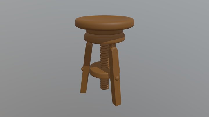 Bar Stool - Carpintry style 3D Model