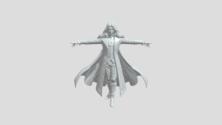 Man in vampire-like costume 3D Model