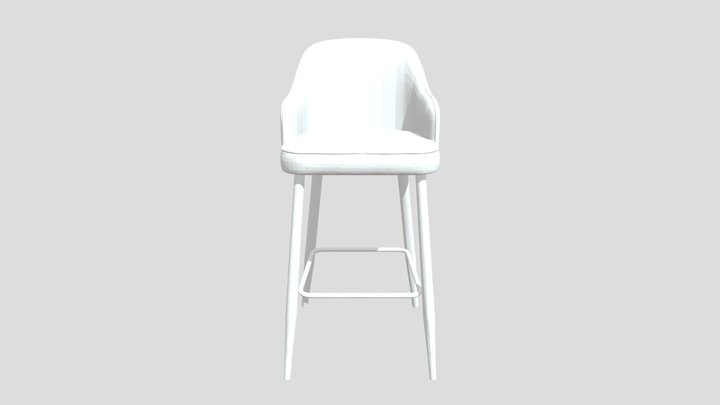 Elegant Black Bar Stool 3D Model
