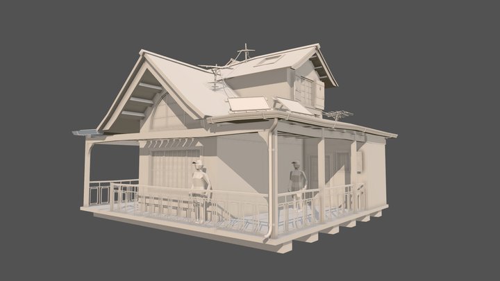 Forest Loner - House model 3D Model