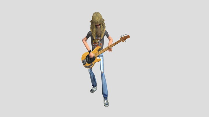 Guitar Hero 1 Bassist 3D Model