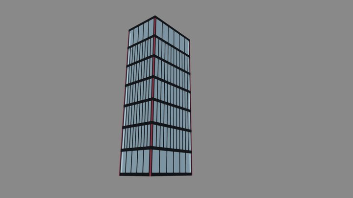 Building inspired by Mies van der rohe 3D Model