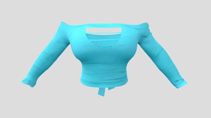 Female Off Shoulder Top With Cutouts 3D Model