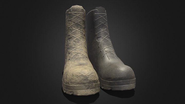 Dirty Boots (Low poly) – Gratis 3D-model STL