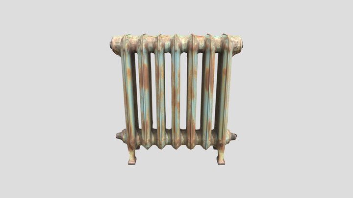 Vintage Cast Iron Radiator 3D Model 3D Model