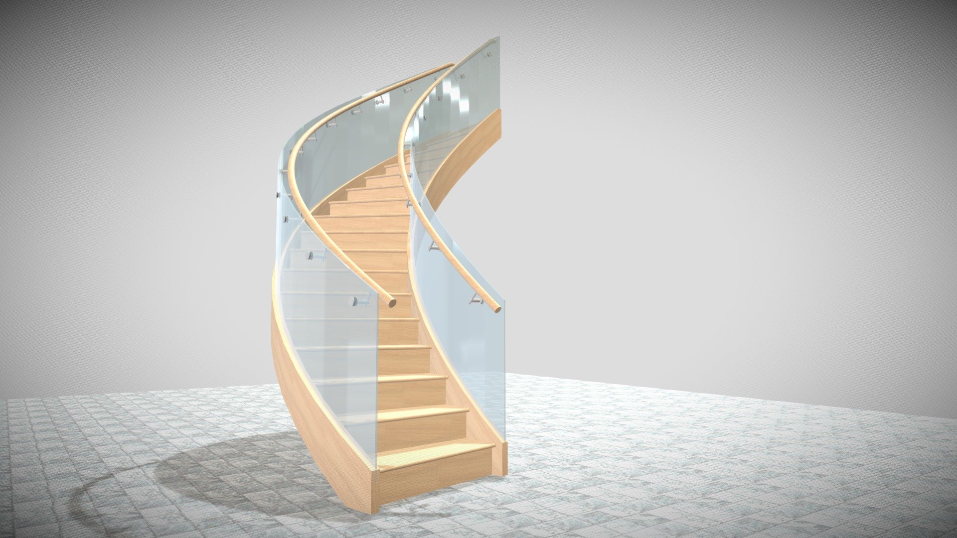 Curved Stair - 3D model by 3D Software for Stair Design and Production ...