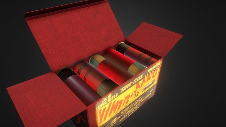 Shotgun Ammo Box 3D Model