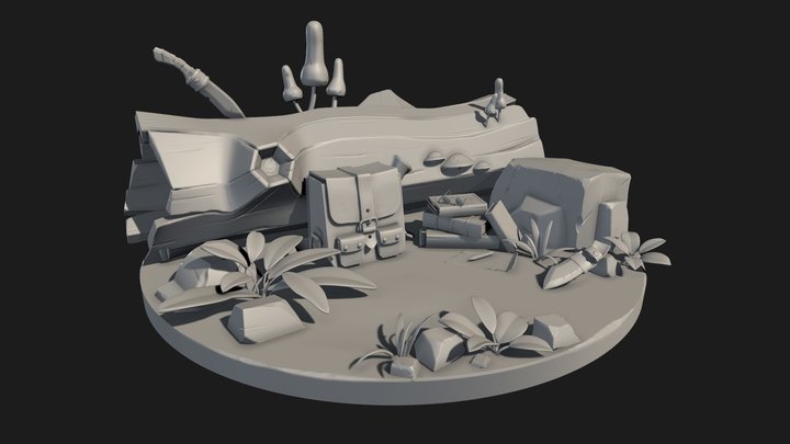 Adventurer's Camp [Diorama Sculpting Exam] 3D Model