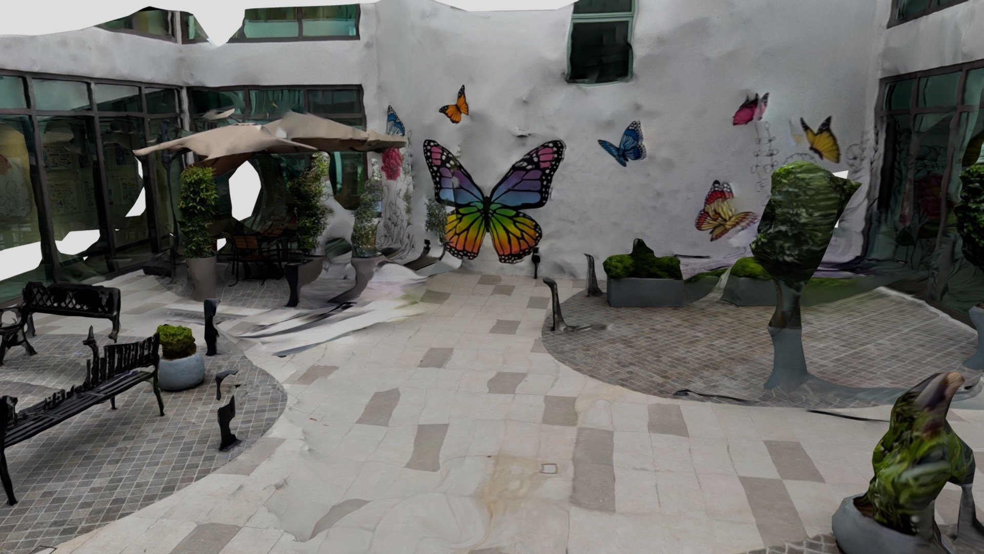NUS ISS Level 3 Mural Painting — Sketchfab embed 3D viewer