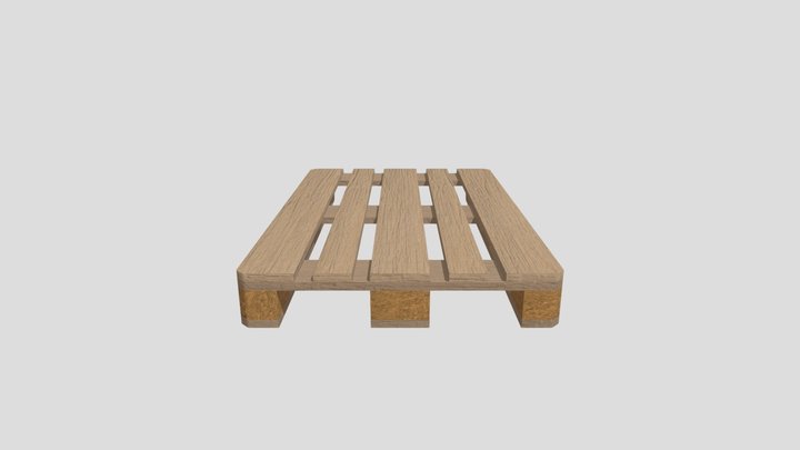 Low Poly Euro Pallet 3D Model