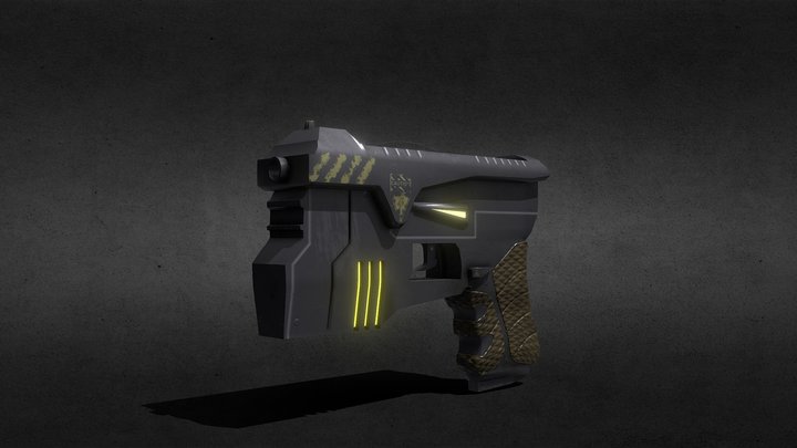 Cyberpunk Style Pistol 3D Model