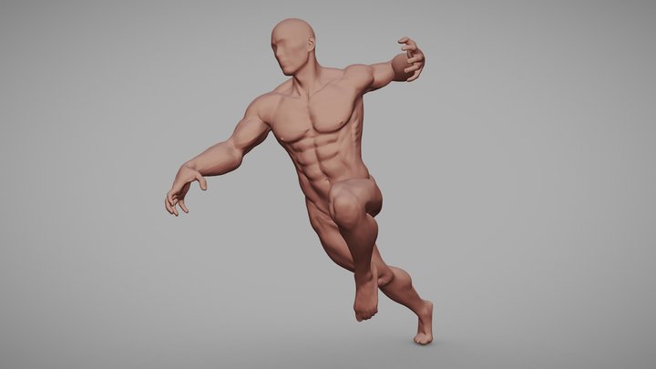 Superhero Figure Pose 3 3D Model