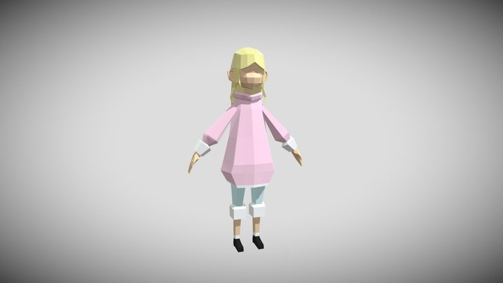 Low Poly Girl 3D Model