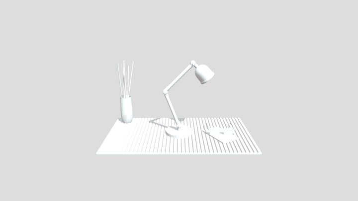 3D Lamp Desk Model