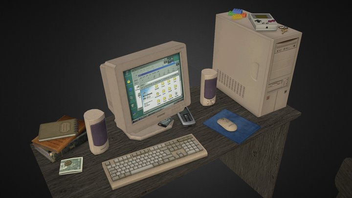 90's Desktop PC [PSX-PS2] 3D Model