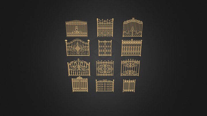Wrought Iron Gate 3D Model