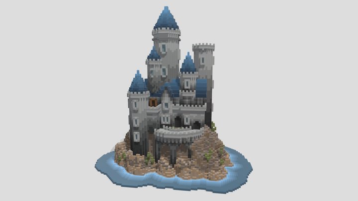 Voxel Castle 3D Model