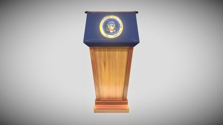 US presidential podium with seal – Kostenloses 3D-Modell STL