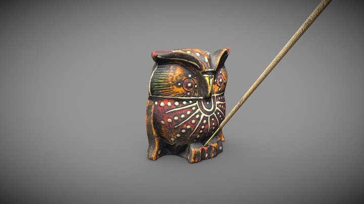 Owl Incense Holder 3D Scan 3D Model