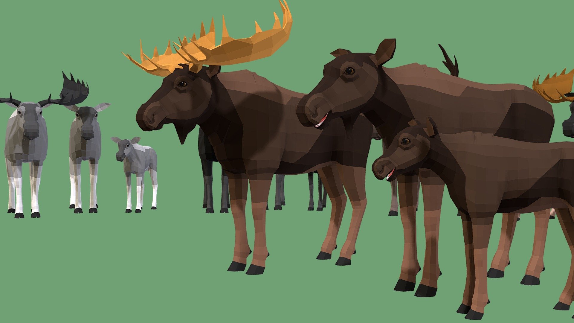 Low Poly Moose pack - Buy Royalty Free 3D model by RedDeer (@billl90 ...