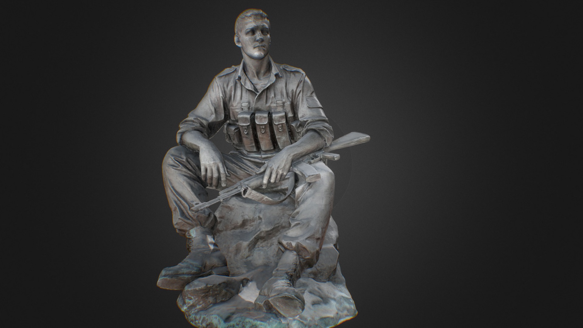 3D model the obelisk of the Russian soldier - This is a 3D model of the the obelisk of the Russian soldier. The 3D model is about a statue of a man.