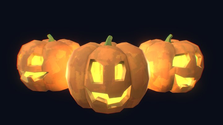 Stylized Halloween Pumpkin 3D Model