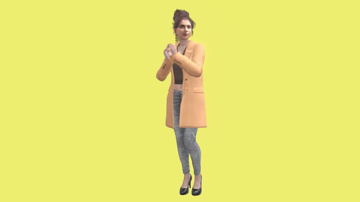 Lady in Coat 3D Model