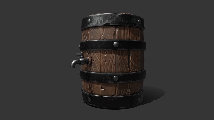 Wood Barrel 3D Model