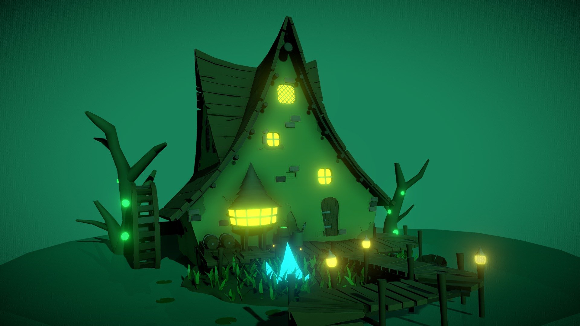 Swamp house 3D model by Kraynor [7d62db6] Sketchfab