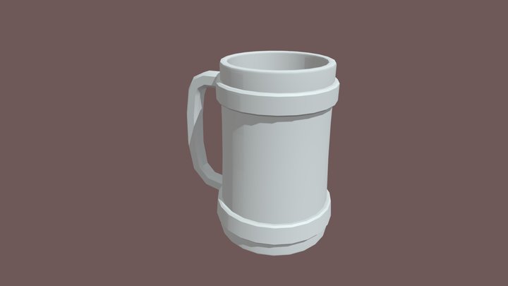 Low Poly Beer Mug 3D Model