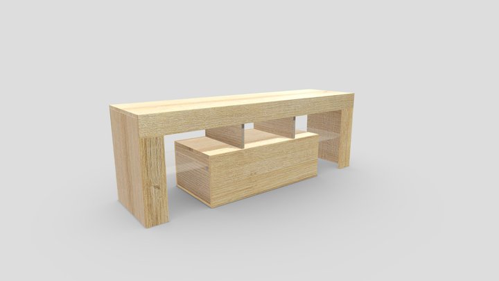 Wooden TV Table 3D Model