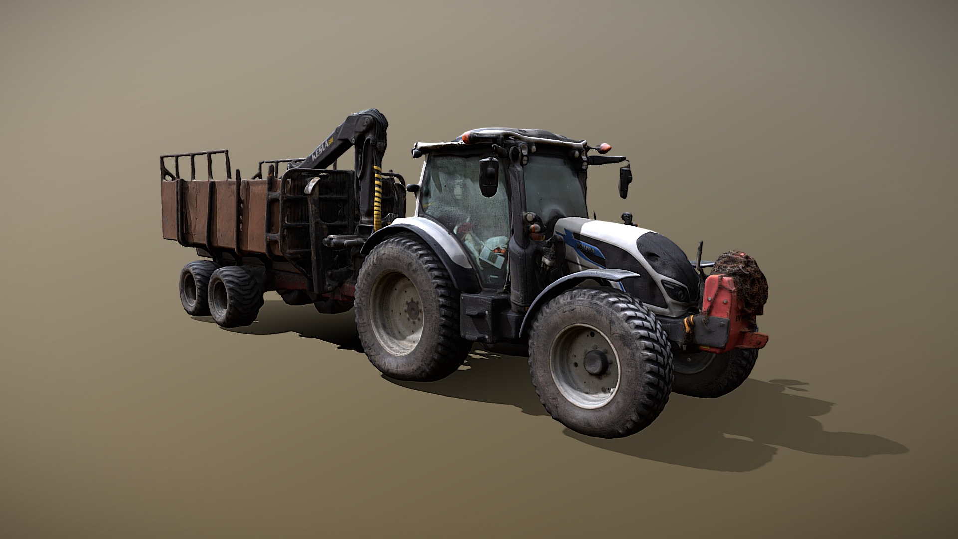 3D model Tractor With Kesla 600T Hydraulic lifter