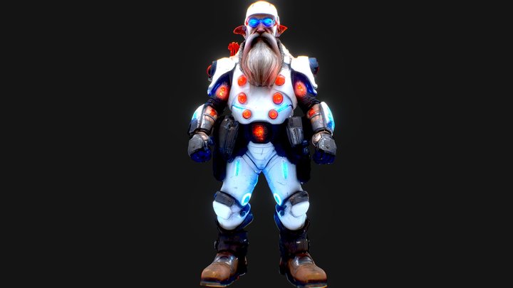 Cyberpunk dwarf miner fantasy