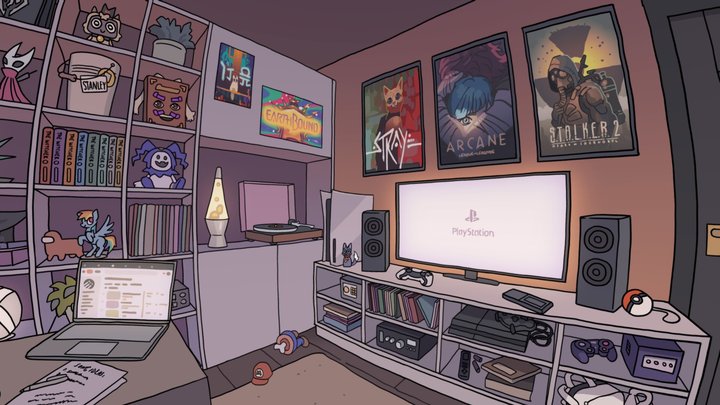 Professor Chalk's room 360 panorama OneMorePull 3D Model