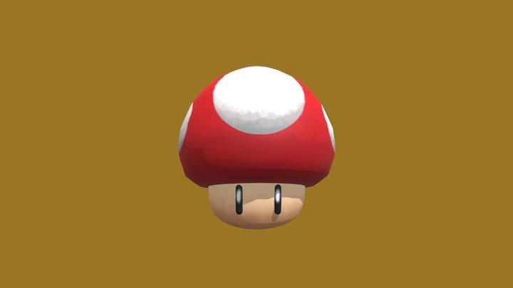 Stylized Mario Mushroom 3D Model