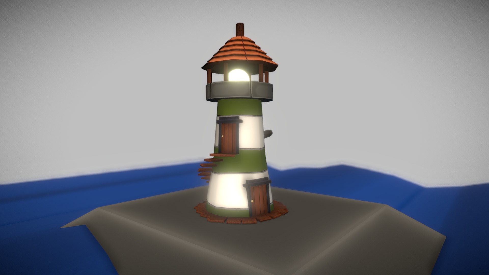3D model Fantasy LightHouse - This is a 3D model of the Fantasy LightHouse. The 3D model is about a small toy house.