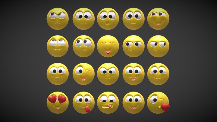 Emoji Pack 3D Model