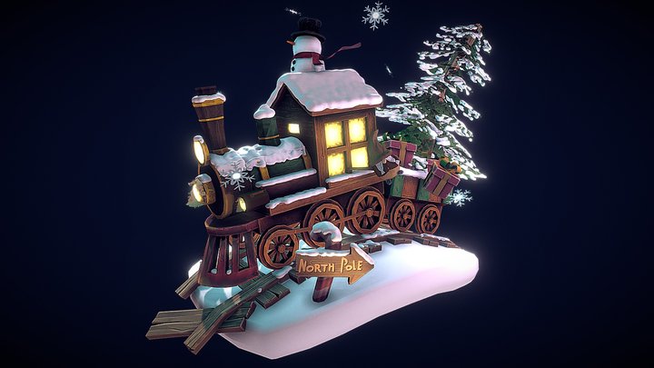 Santa's train 3D Model