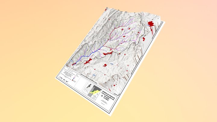 Apulo River Basin - Strahler Stream Order (L1) 3D Model