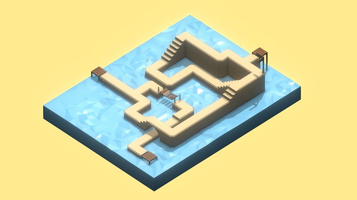 Labyrinthe/maze 3D Low-poly Blender