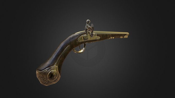 Flintlock holster pistol 3D Model