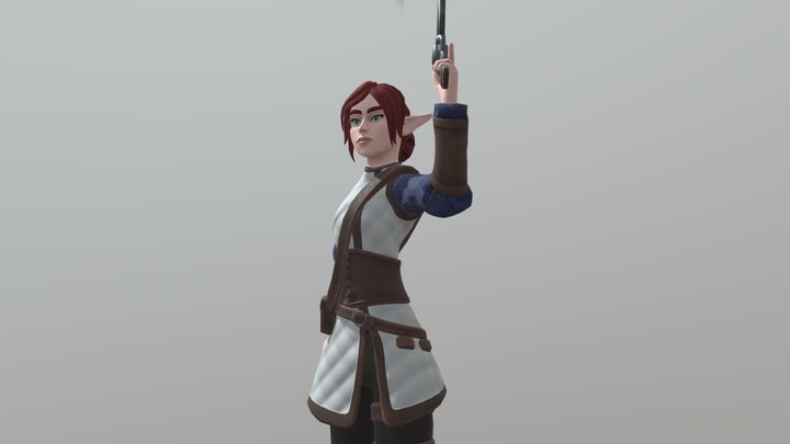 Elven Gunslinger 3D Model
